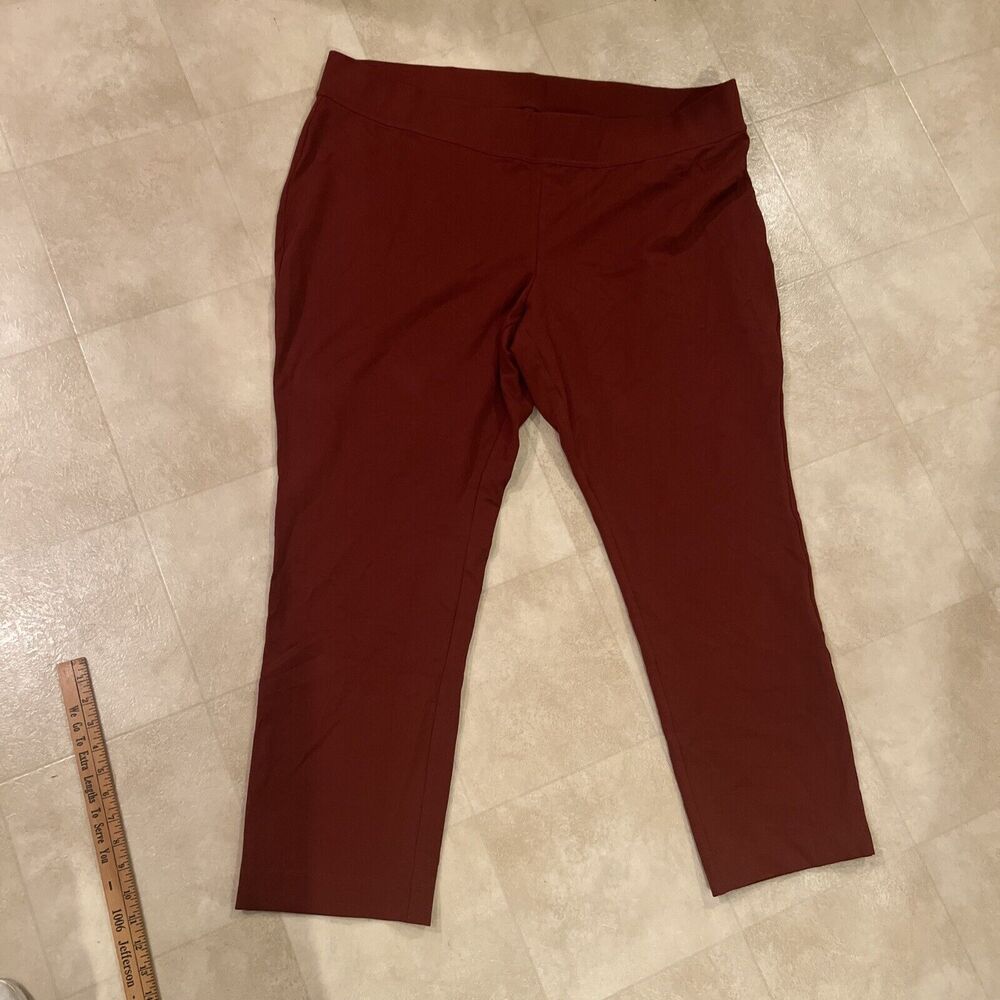 Lands End Starfish Slim Leg Pants Size 3X 24-26 Orange Pull On Elastic Waist